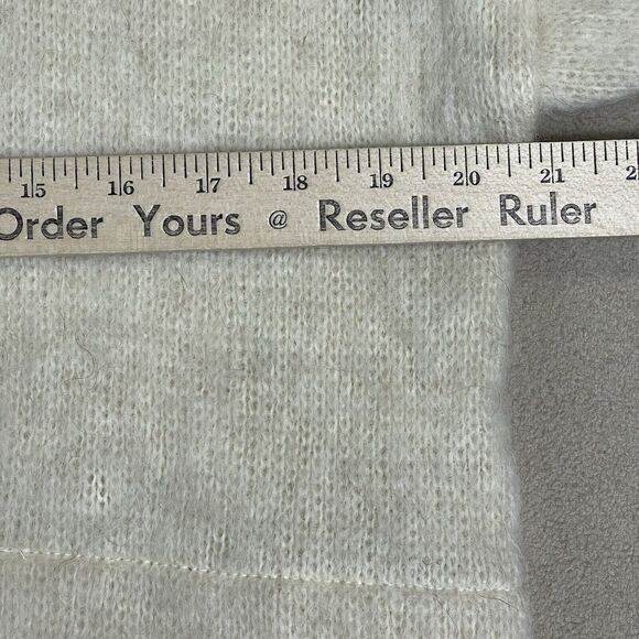 Samband Iceland Sweater Mens Medium White Vintage Wool Knit V Neck Pullover - Picture 5 of 12